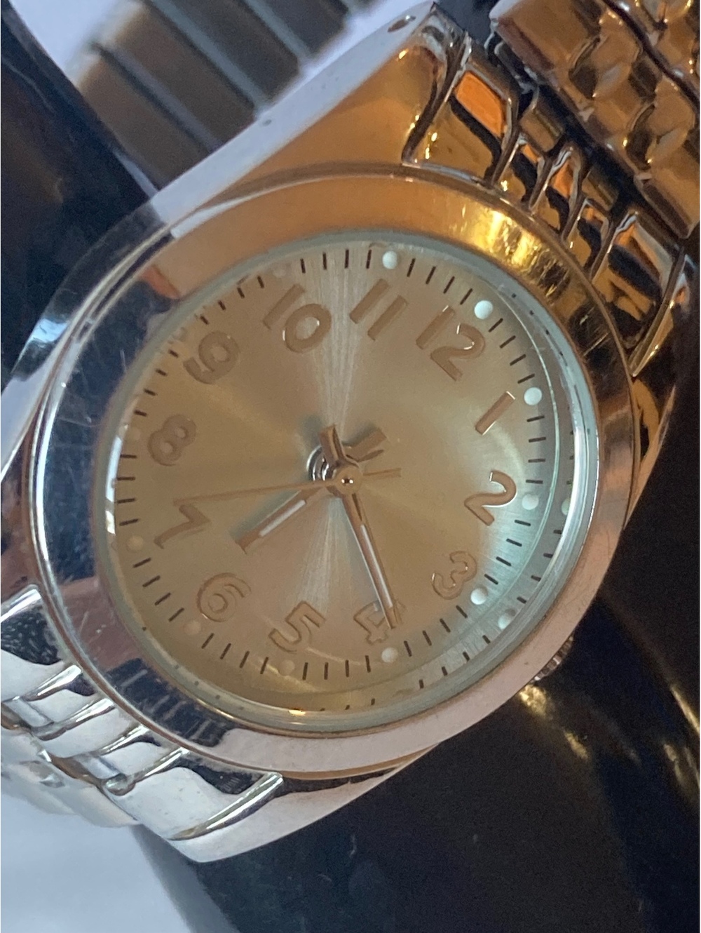 FMD Women’s Silver Tone Expansion Band Watch Champagne Dial Japan Movement